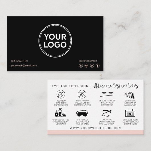 Anleitungen für die Nachsorge in Verbindung mit de Visitenkarte (Vorne/Hinten)