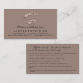 Anleitungen für die Nachsorge Lash Rose Eye Logo B Visitenkarte (Vorne/Hinten)