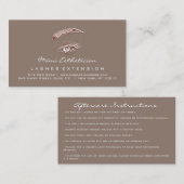 Anleitungen für die Nachsorge Lash Rose Eye Logo B Visitenkarte (Vorne/Hinten)