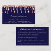 Anleitungen für die Nachsorge Lash Rose Glitzer Tr Visitenkarte (Vorne/Hinten)