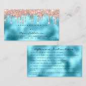 Anleitungen für die Nachsorge Lash Rose Gold Tropf Visitenkarte (Vorne/Hinten)