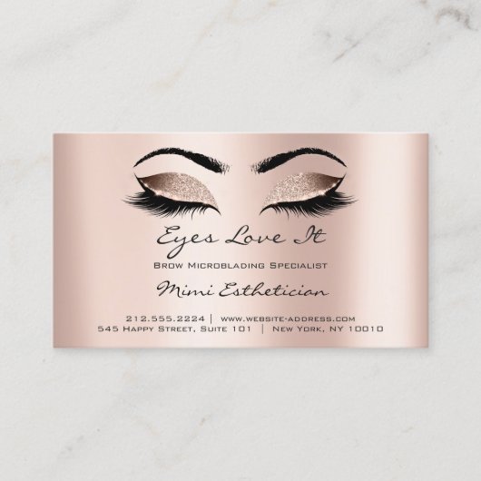 Anleitungen für die Nachsorge Lashes Extension Ros Visitenkarte (Vorderseite)