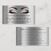 Anleitungen für die Nachsorge Lashes Extension Ros Visitenkarte (Vorne/Hinten)