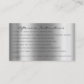 Anleitungen für die Nachsorge Lashes Extension Ros Visitenkarte (Rückseite)