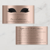 Anleitungen für die Nachsorge Lashes Extension Ros Visitenkarte (Vorne/Hinten)
