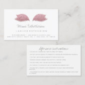 Anleitungen für die Nachsorge Lashes Extension Ros Visitenkarte (Vorne/Hinten)
