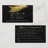 Anleitungen für die Nachsorge machen schwarzes Gol Visitenkarte (Vorne/Hinten)