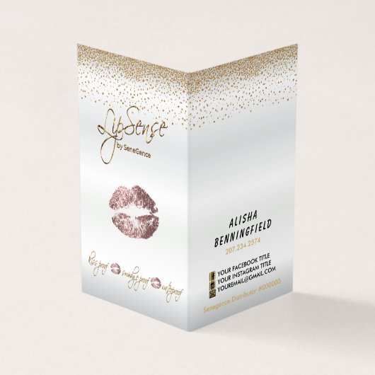 Anleitungen für die Rose und Gold Lip Visitenkarten (Vorderseite)