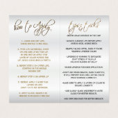 Anleitungen für die Rose und Gold Lip Visitenkarten (Innenseite Aufgefaltet)