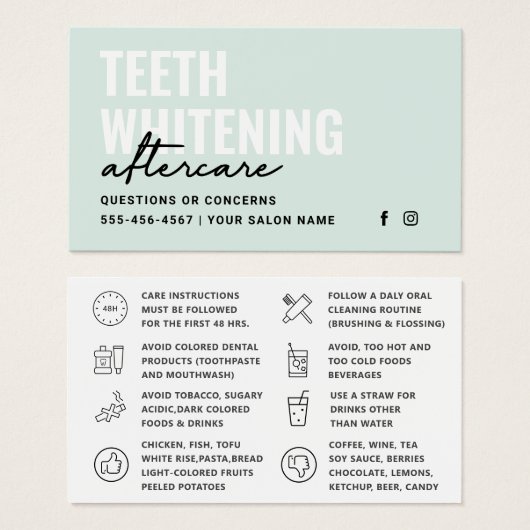Anleitungen für Farbzähne nach der Pflege (Vorne & Hinten)