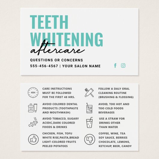 Anleitungen für Farbzähne nach der Pflege (Vorne & Hinten)