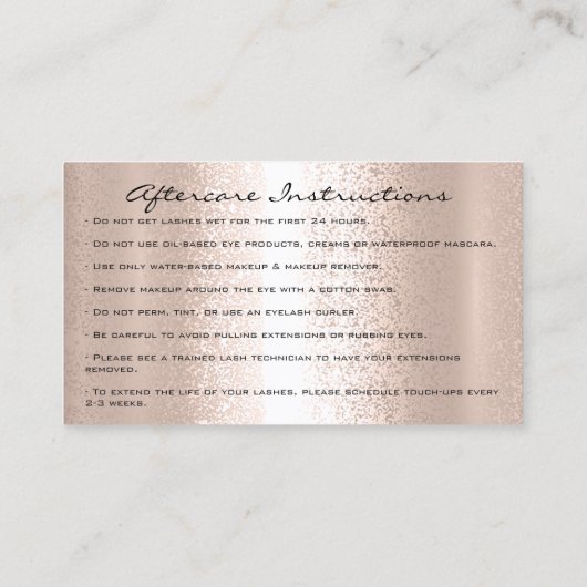 Anleitungen zur Nachsorge Brows Logo Crown Microbl Visitenkarte (Rückseite)