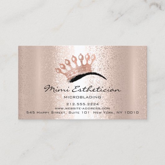 Anleitungen zur Nachsorge Brows Logo Crown Microbl Visitenkarte (Vorderseite)