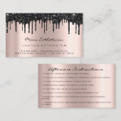 Anleitungen zur Nachsorge Lash Rose Black Tropfens Visitenkarte (Vorne/Hinten)