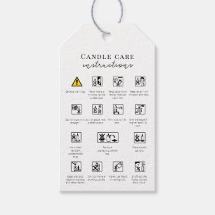 Anleitungen zur Sicherheit von Kerzen Symbole Logo Geschenkanhänger