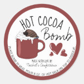 Anleitungen zur Tasse von Burgundy Hot Cocoa Bomb Runder Aufkleber (Vorderseite)