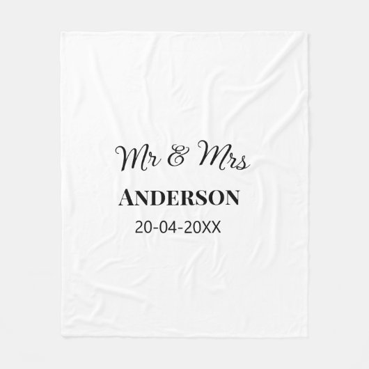 Anm & Frau geben Sie den Familiennamen Datum Jahr  Fleecedecke (Vorderseite)