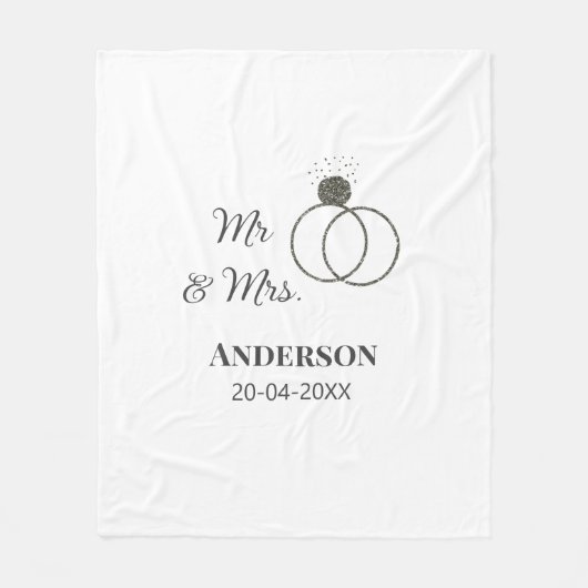 Anm & Frau geben Sie den Familiennamen Datum Jahr Fleecedecke (Vorderseite)