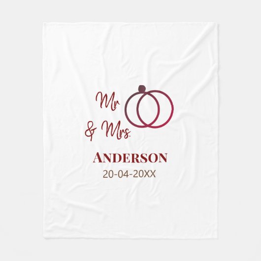 Anm & Frau geben Sie den Familiennamen Datum Jahr Fleecedecke (Vorderseite)