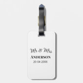 Anm & Frau geben Sie den Familiennamen Datum Jahr  Gepäckanhänger (Rückseite vertikal)