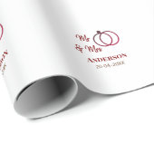 Anm & Frau geben Sie den Familiennamen Datum Jahr  Geschenkpapier (Rolleneckpunkt)