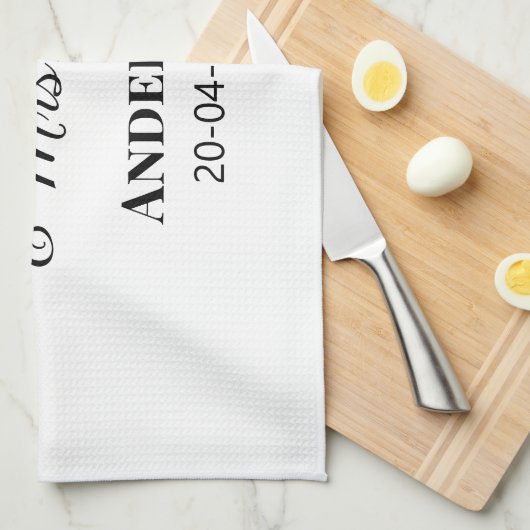 Anm & Frau geben Sie den Familiennamen Datum Jahr Geschirrtuch (Viertel Falte)