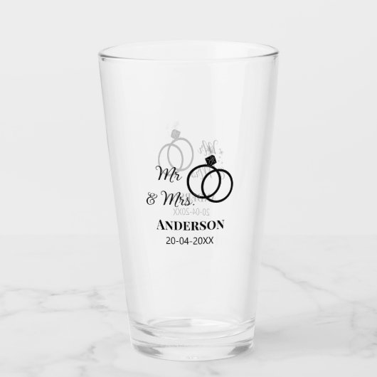 Anm & Frau geben Sie den Familiennamen Datum Jahr  Glas (Vorderseite)