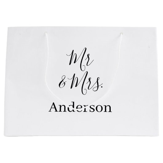 Anm & Frau geben Sie den Familiennamen Datum Jahr Große Geschenktüte (Vorderseite)