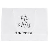 Anm & Frau geben Sie den Familiennamen Datum Jahr Große Geschenktüte (Rückseite)