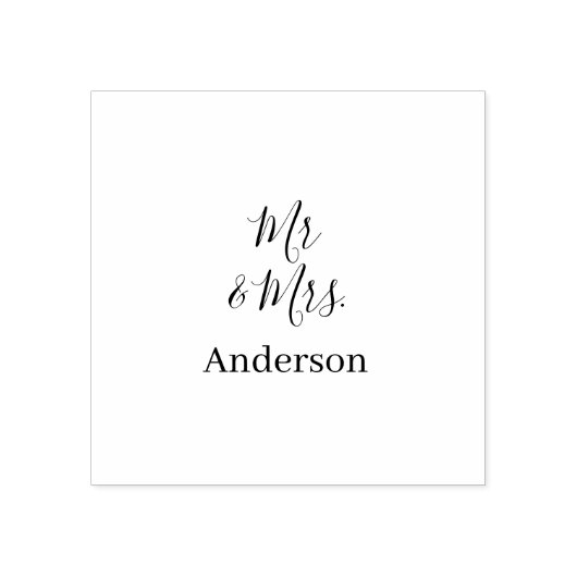 Anm & Frau geben Sie den Familiennamen Datum Jahr Gummistempel (Prägung)