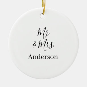 Anm & Frau geben Sie den Familiennamen Datum Jahr Keramik Ornament