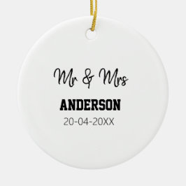 Anm & Frau geben Sie den Familiennamen Datum Jahr Keramik Ornament