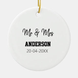 Anm & Frau geben Sie den Familiennamen Datum Jahr Keramik Ornament