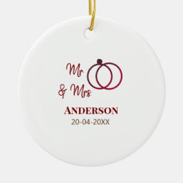 Anm & Frau geben Sie den Familiennamen Datum Jahr Keramik Ornament