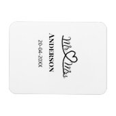 Anm & Frau geben Sie den Familiennamen Datum Jahr Magnet (Horizontal)