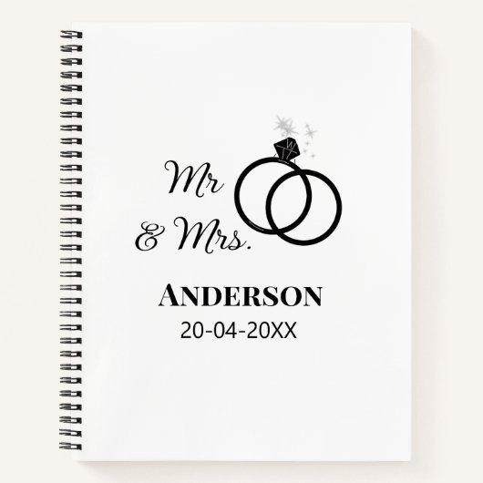 Anm & Frau geben Sie den Familiennamen Datum Jahr  Notizblock (Vorderseite)