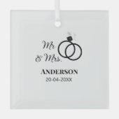 Anm & Frau geben Sie den Familiennamen Datum Jahr  Ornament Aus Glas (Vorderseite)