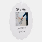 Anm & Frau geben Sie den Familiennamen Datum Jahr  Ornament Karte (Rechts)