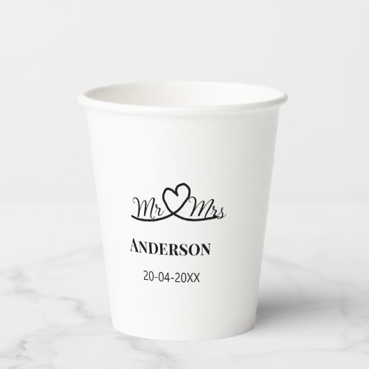 Anm & Frau geben Sie den Familiennamen Datum Jahr  Pappbecher (Vorderseite)