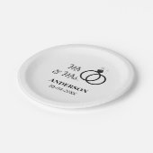 Anm & Frau geben Sie den Familiennamen Datum Jahr Pappteller (Schrägansicht)