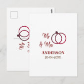 Anm & Frau geben Sie den Familiennamen Datum Jahr  Postkarte (Vorne/Hinten)