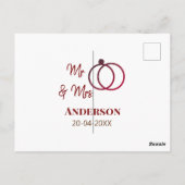 Anm & Frau geben Sie den Familiennamen Datum Jahr  Postkarte (Rückseite)