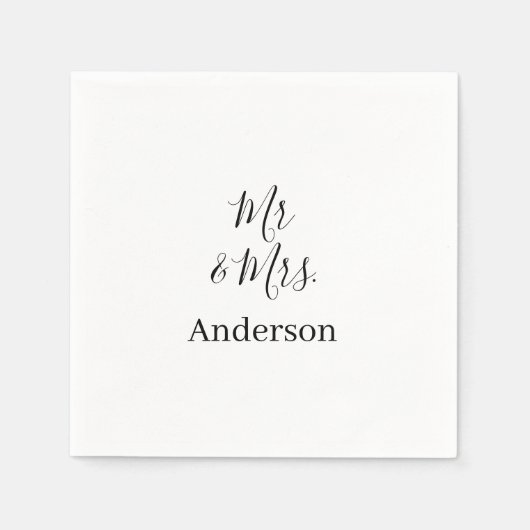 Anm & Frau geben Sie den Familiennamen Datum Jahr Serviette (Vorderseite)