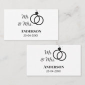 Anm & Frau geben Sie den Familiennamen Datum Jahr Visitenkarte (Vorne/Hinten)