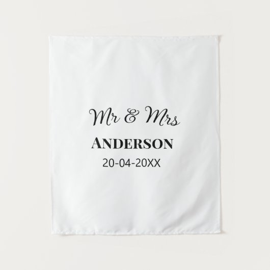 Anm & Frau geben Sie den Familiennamen Datum Jahr  Wandteppich (Vorderseite)