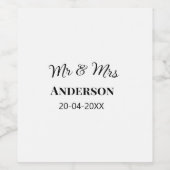 Anm & Frau geben Sie den Familiennamen Datum Jahr Weinetikett (Einzelnes Label)