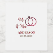 Anm & Frau geben Sie den Familiennamen Datum Jahr Weinetikett (Einzelnes Label)