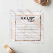 Anm. rosa Marmorkarte Mitteilungskarte (Vorderseite/Rückseite Beispiel)