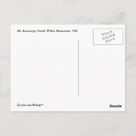 Anmelden auf der New Hampshire Mountain Postcard Postkarte (Rückseite)