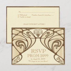 ANMELDEN RSVP, Der große Gatsby, Gold auf Elfenbei Einladung